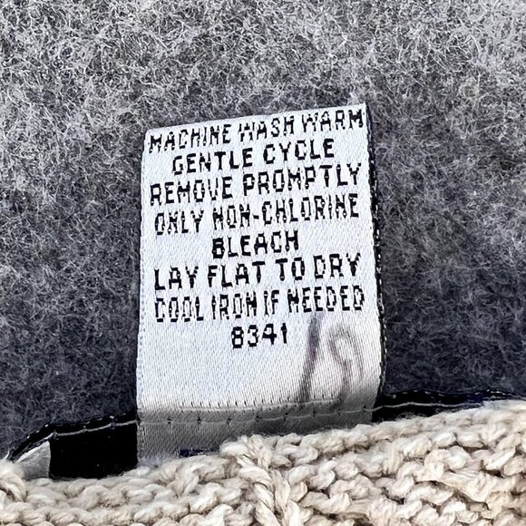 Blackhawk Hockey Sweater Mens Medium Beige Cotton Knit V Neck Gear Sports - Picture 5 of 9